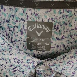 Callaway Men's Opti-Dri Shirt - Purple, Blue, and White Golf Shirt. Worn Once.